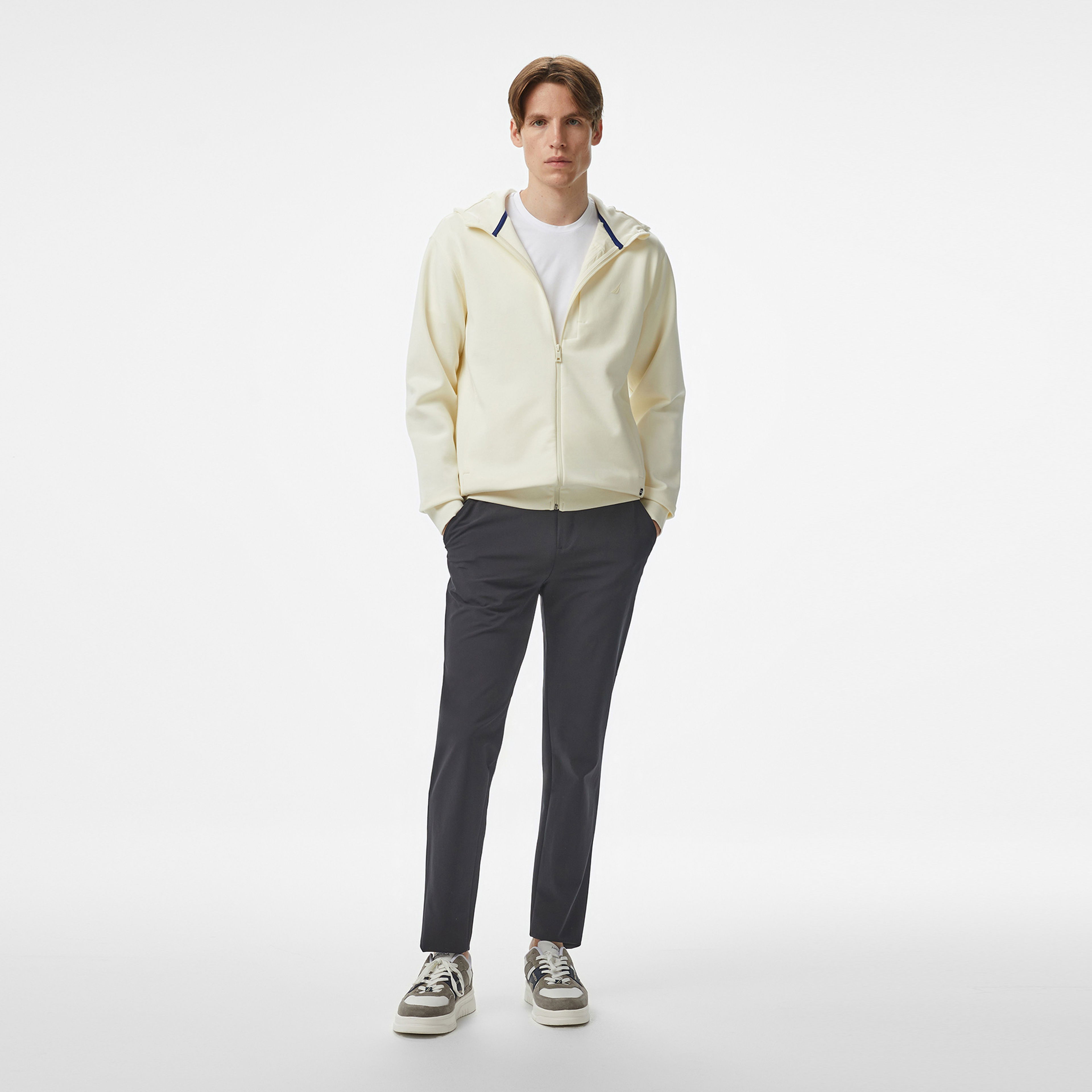 Nautica Erkek Ekru Regular Fit Kapüşonlu Sweatshirt