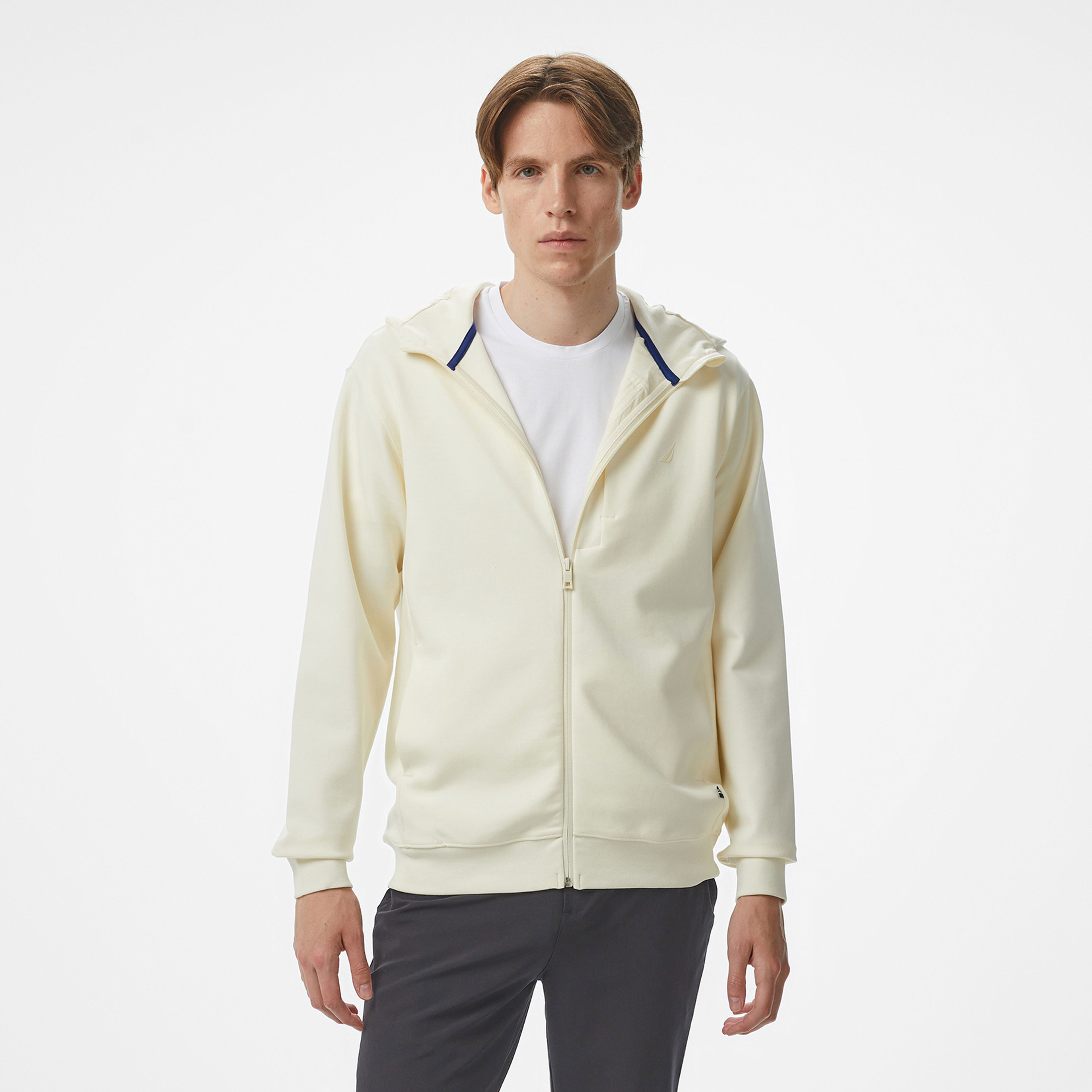 Nautica Erkek Ekru Regular Fit Kapüşonlu Sweatshirt