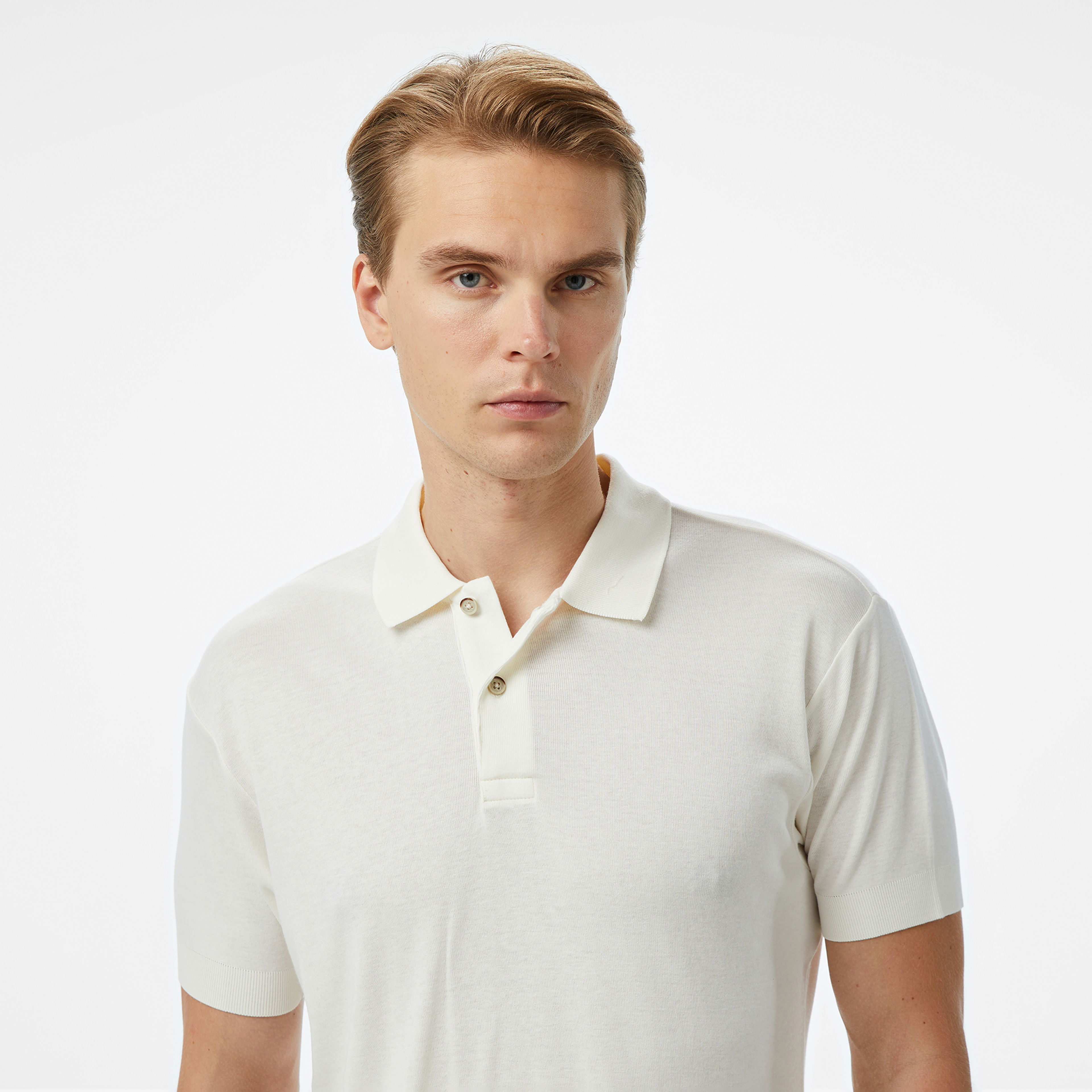 Nautica Erkek Ekru Classic Fit Polo