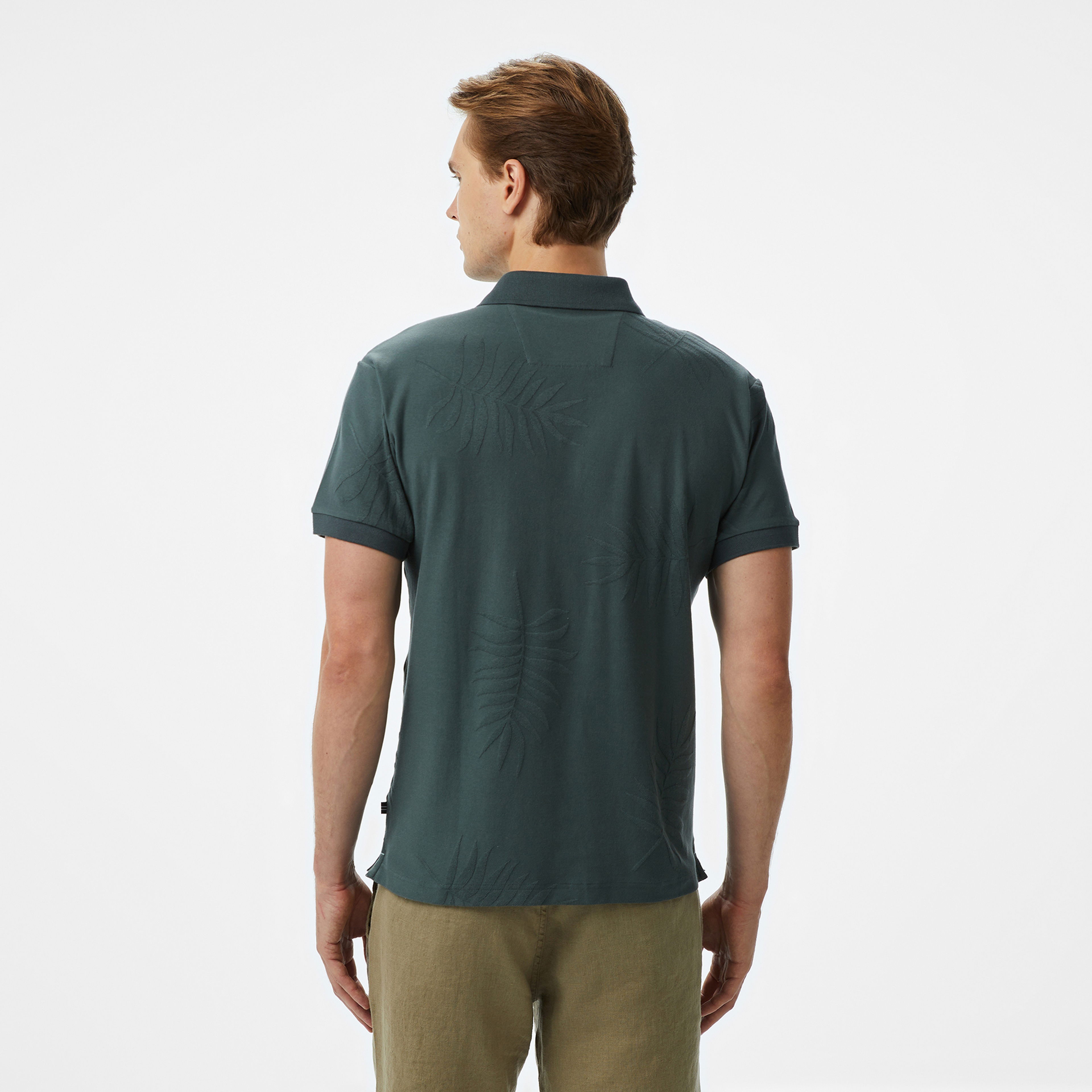 Nautica Erkek Yeşil Classic Fit Desenli Polo