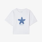Nautica Kız Çocuk Beyaz Regular Fit Baskılı T-Shirt