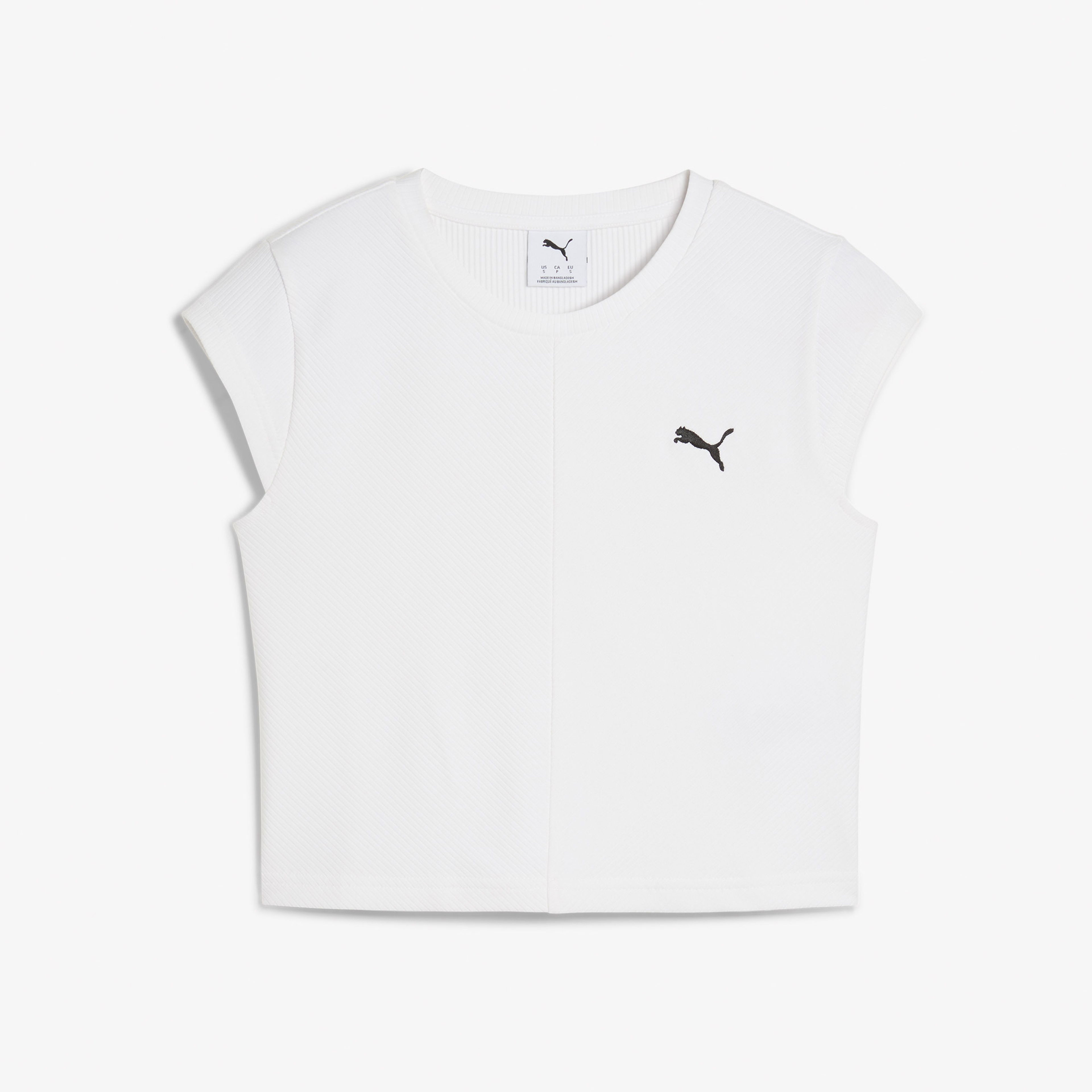 Puma Wardrobe Ess Ribbed Baby Kadın Beyaz T-Shirt