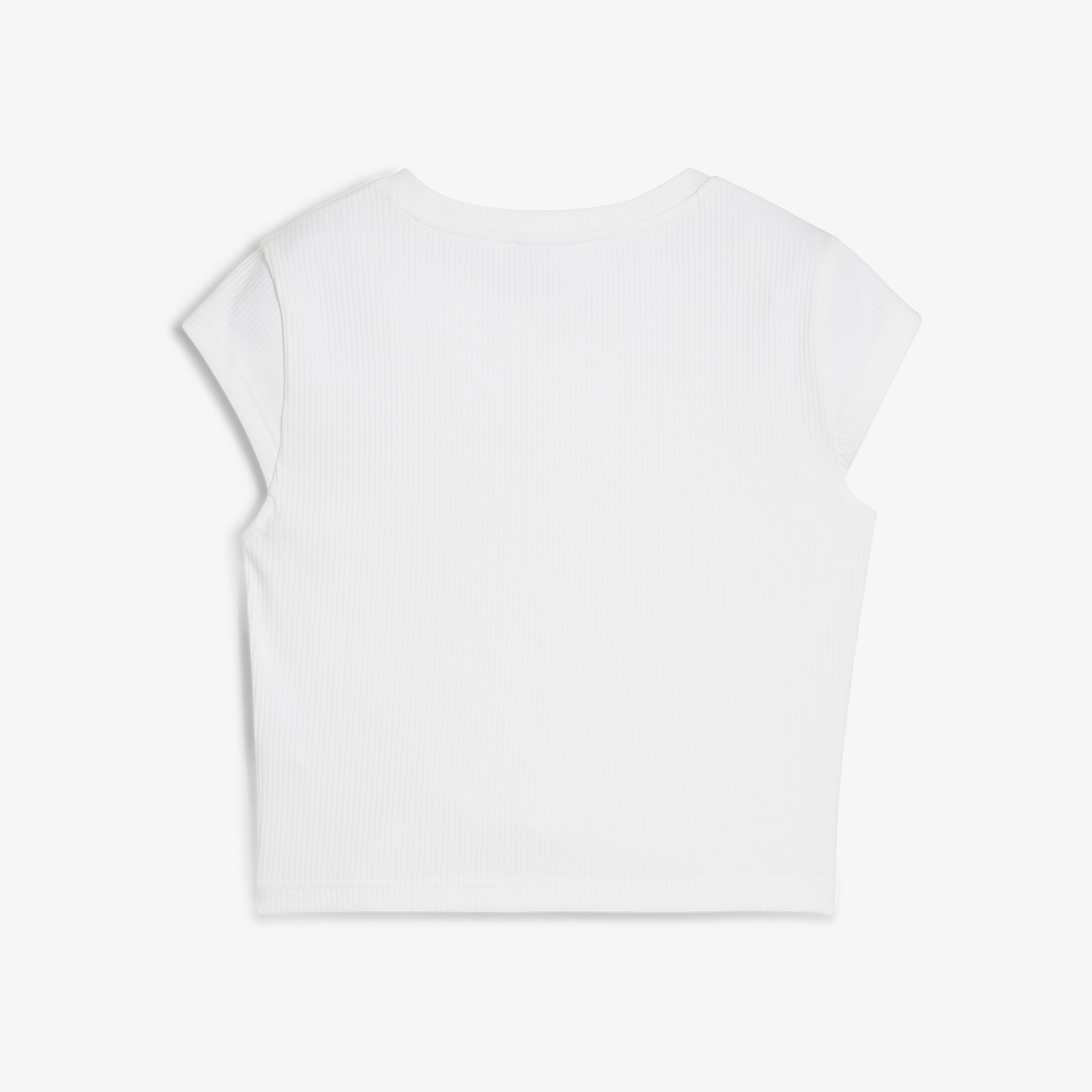 Puma Wardrobe Ess Ribbed Baby Kadın Beyaz T-Shirt