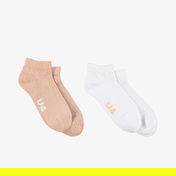 UNITED4 Unisex Beyaz/Pembe 2'li Çorap