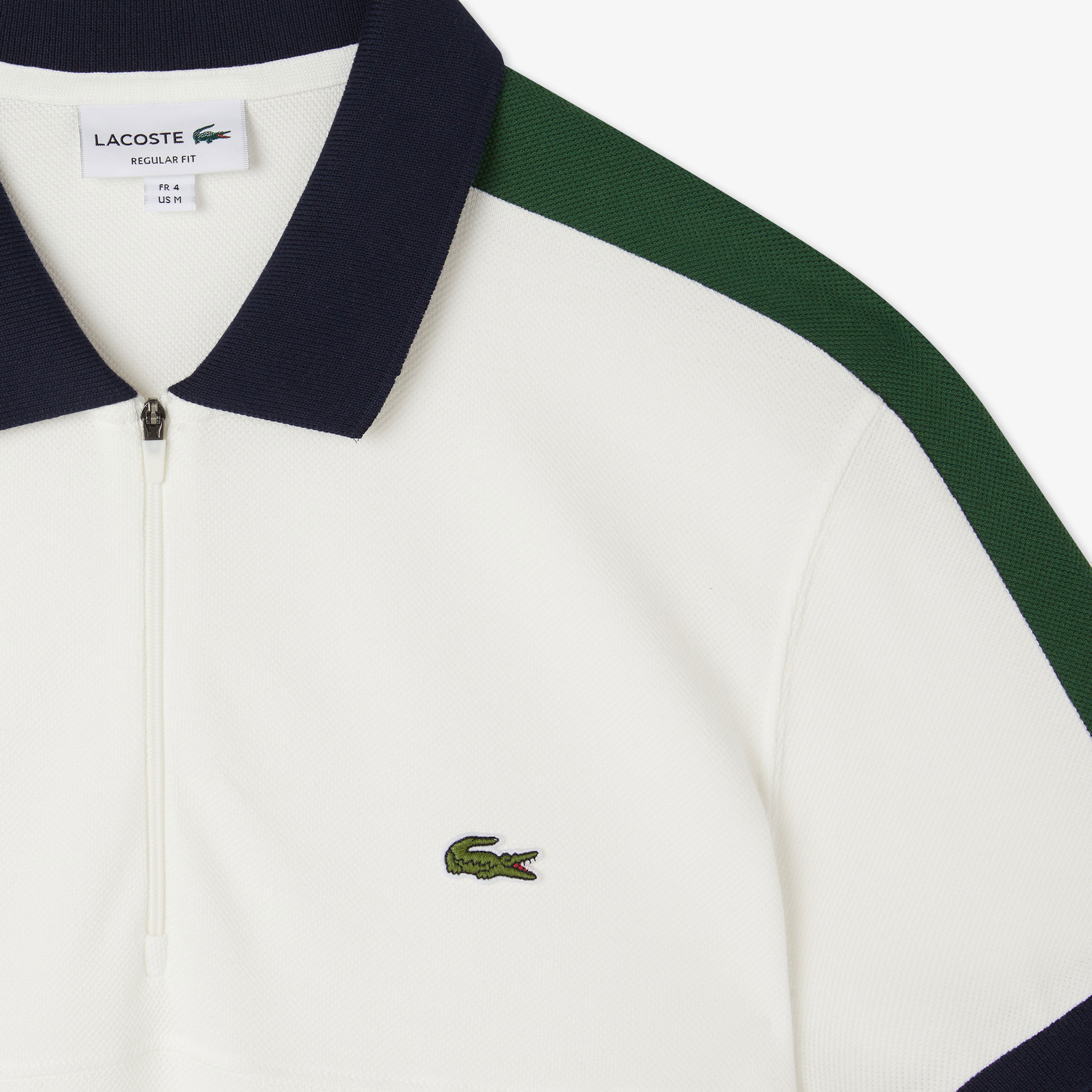 Lacoste Erkek Regular Fit  Renk Bloklu Beyaz Polo