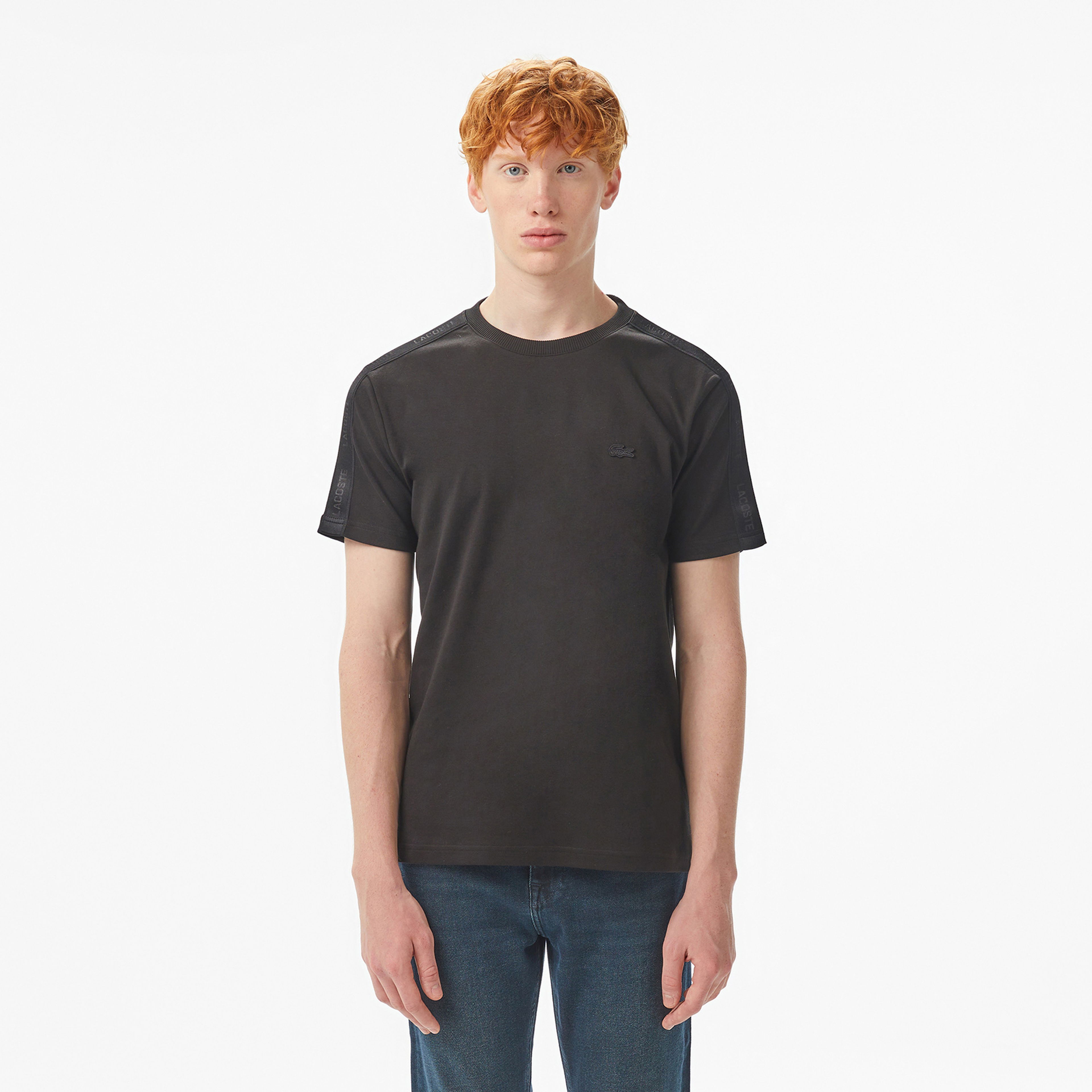 Lacoste Erkek Oversize Fit Bisiklet Yaka Siyah T-Shirt