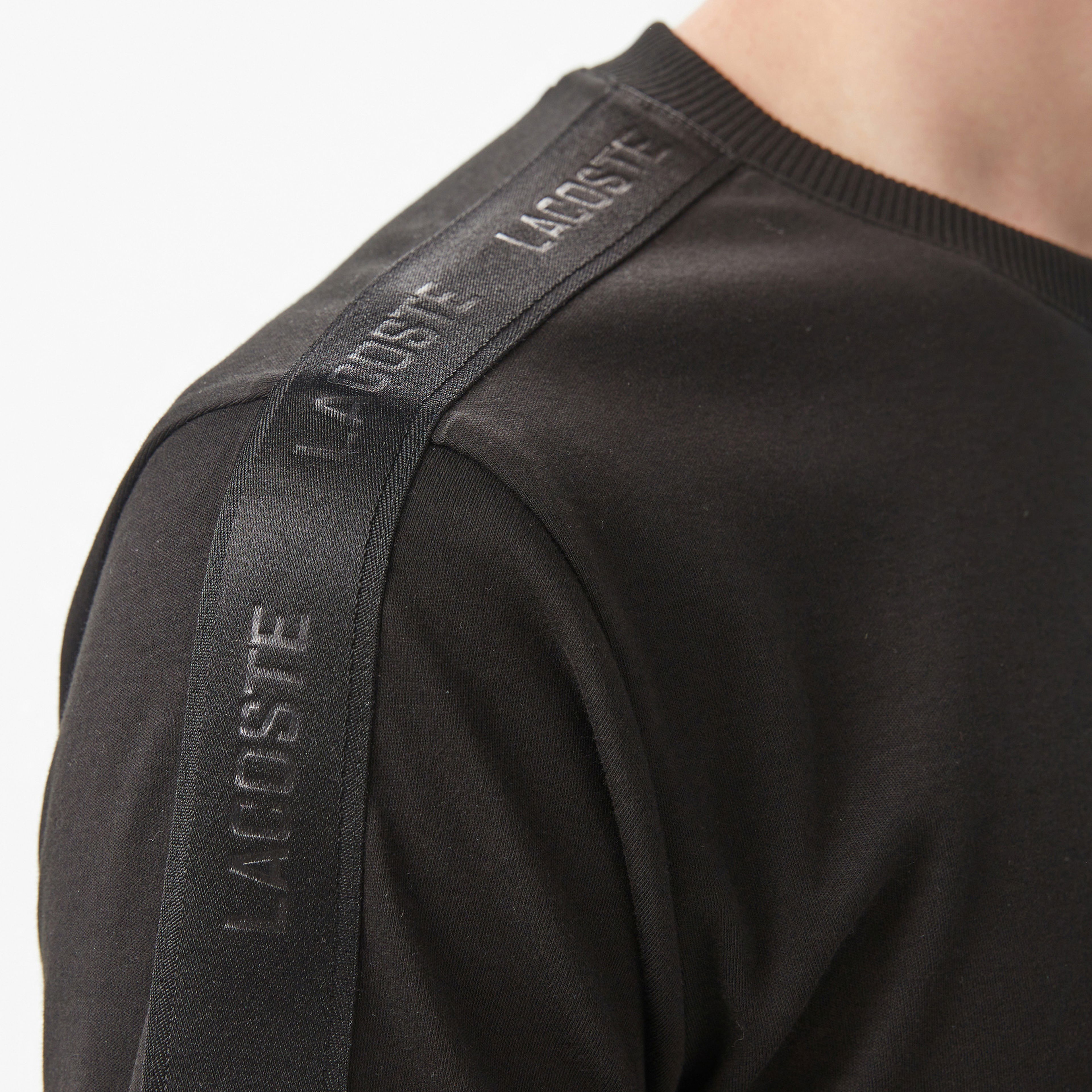Lacoste Erkek Oversize Fit Bisiklet Yaka Siyah T-Shirt